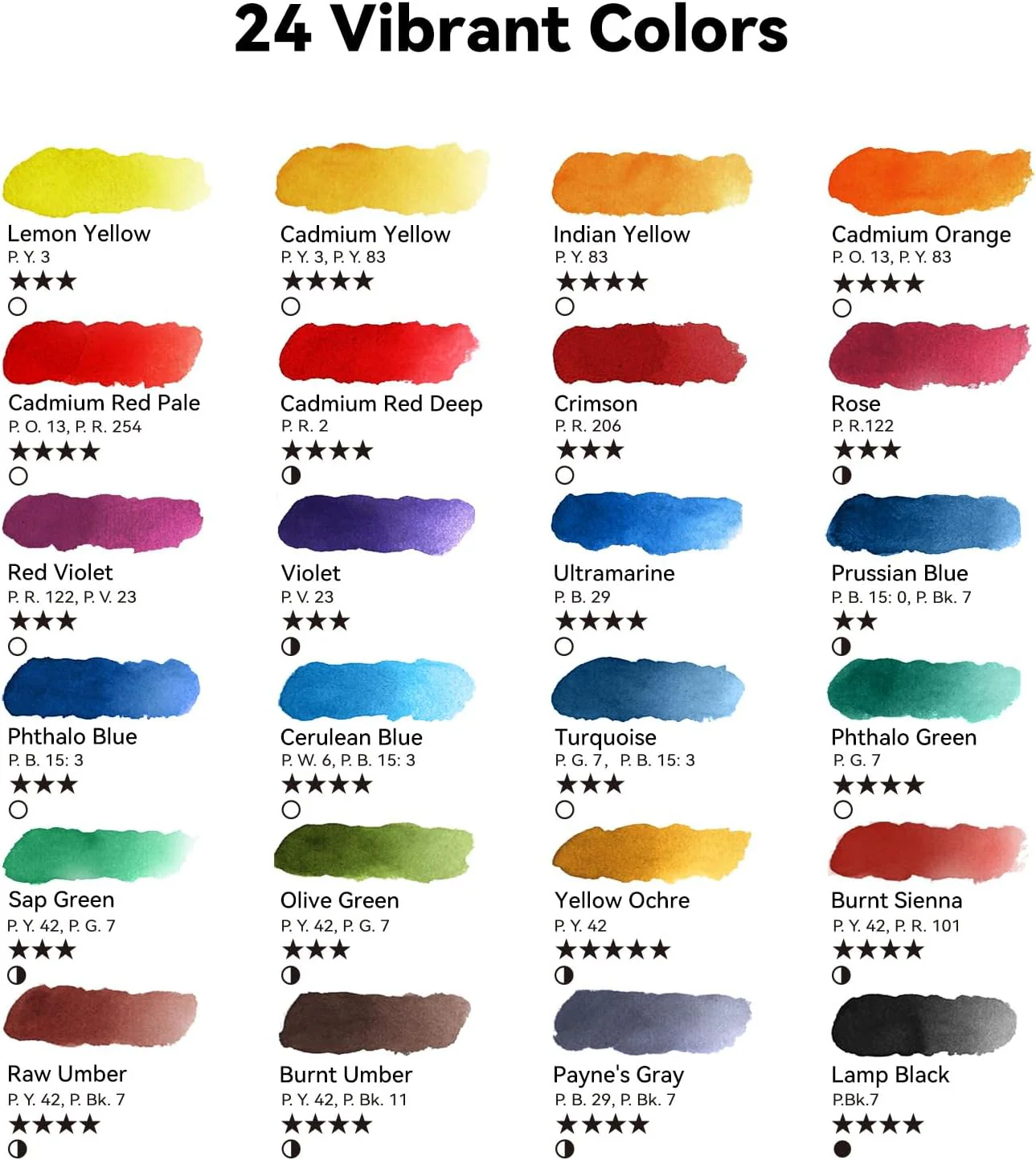 Arrtx 24 Colors Watercolor Paint Set Art Supplies Portable Painting Set - Image 3