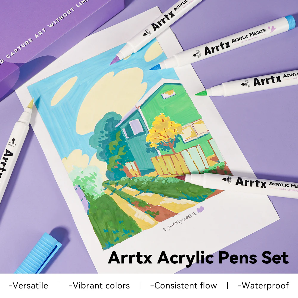 Arrtx 30A Colors Acrylic Markers Paint Pens Brush Tip - Image 5