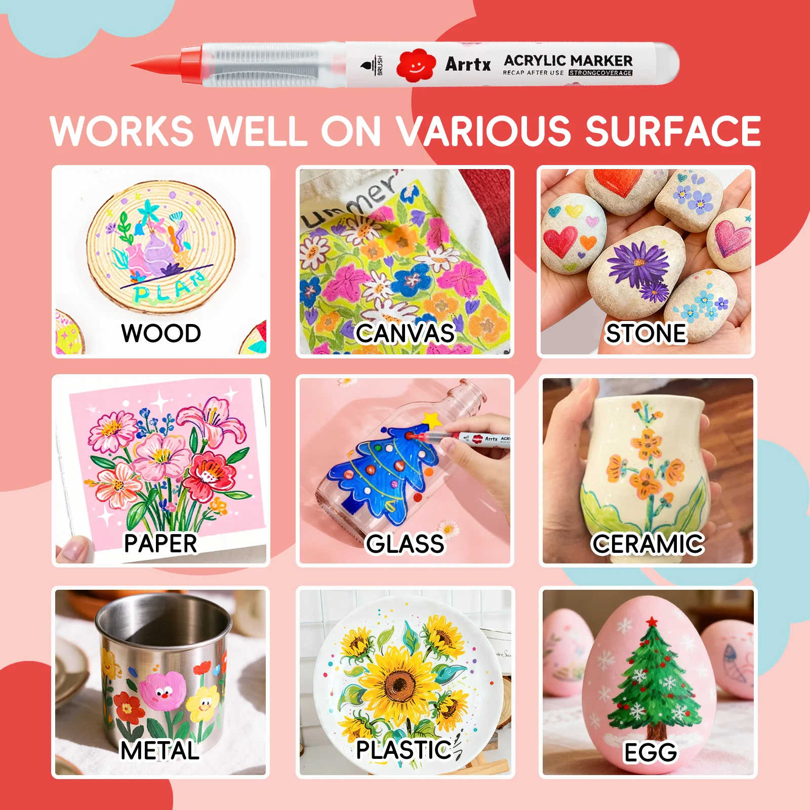 Arrtx 60 Colors Acrylic Markers Automatic Ink Control Direct Liquid Ink - Image 7