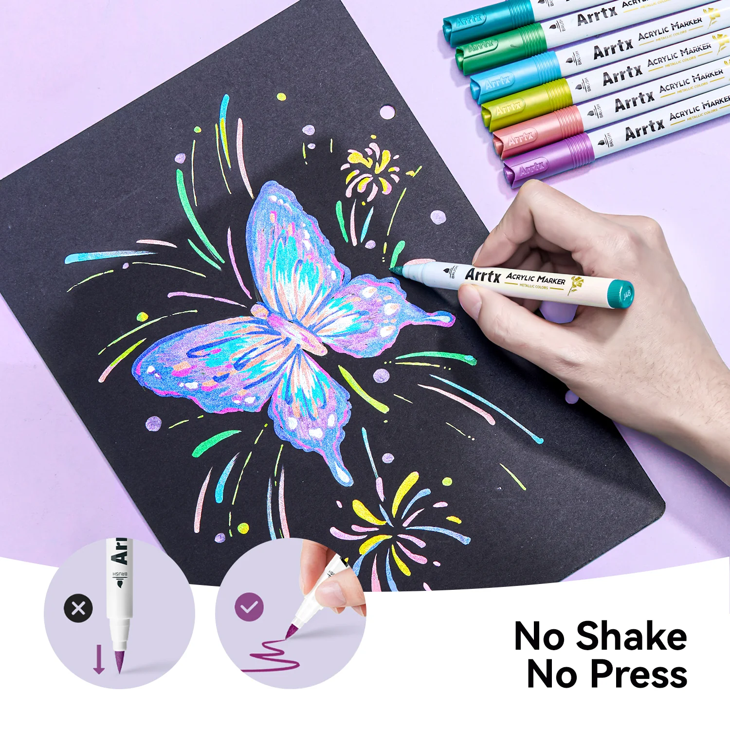 ARRTX Metallic Acrylic Markers 30 Colors - Image 7