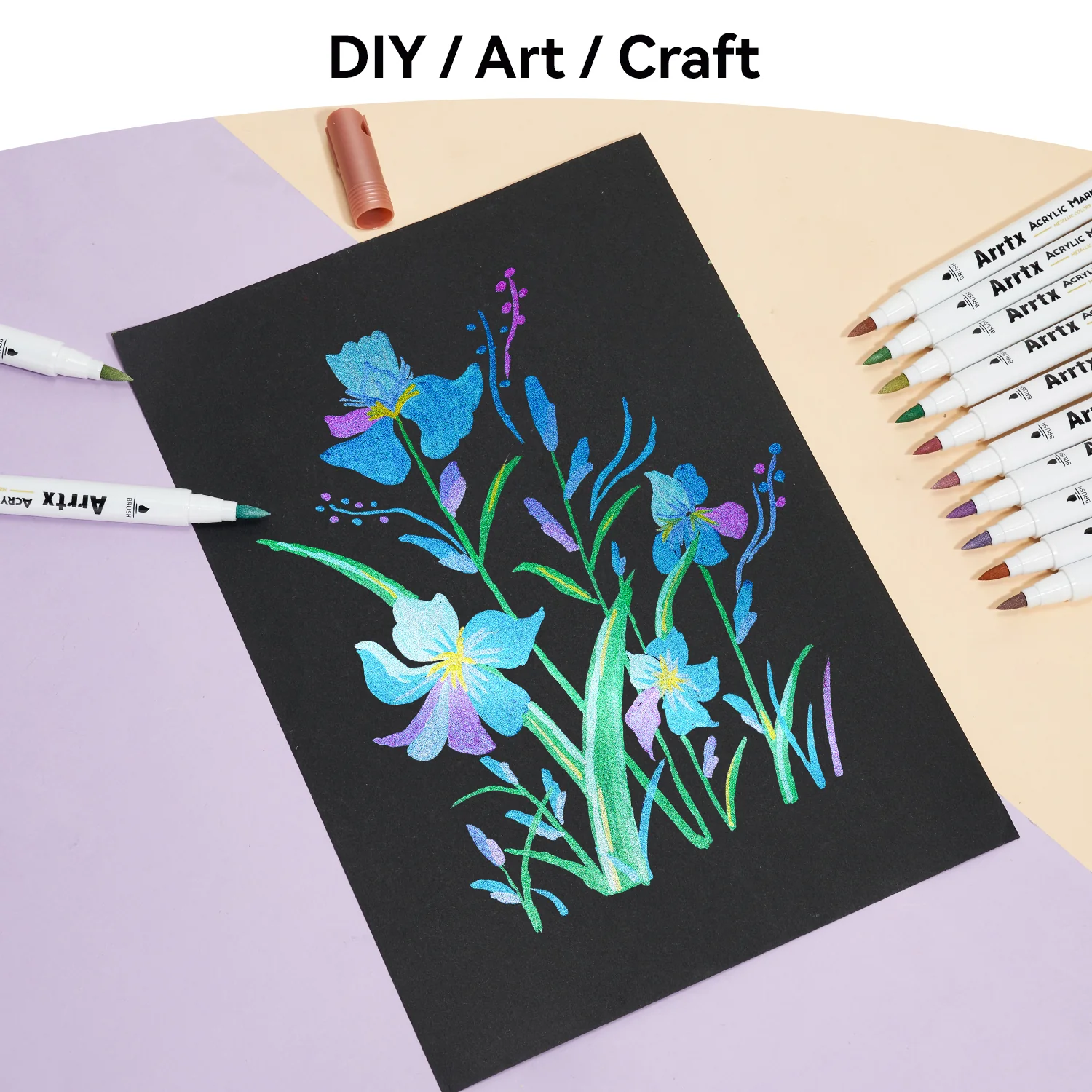 ARRTX Metallic Acrylic Markers 30 Colors - Image 8
