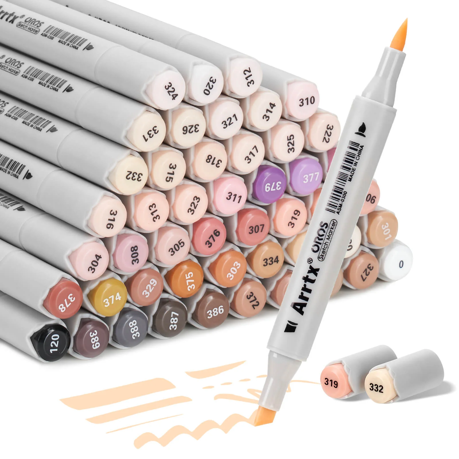 Arrtx OROS 48 Alcohol Markers Skin Tone Colors Paint Markers Dual Tip - Image 9