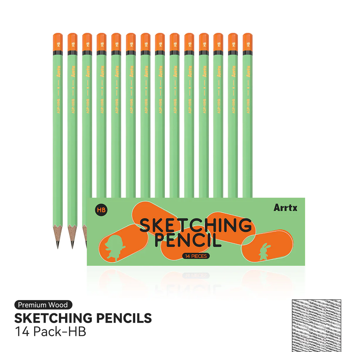 Arrtx Sketch Pencils 14 Pack #2 HB Art Drawing Pencils