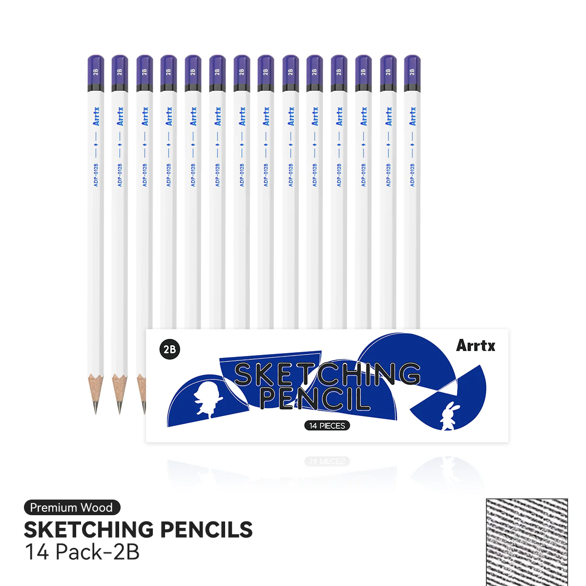 Arrtx Sketch Pencils 14 Pack 2B Drawing Pencils Set