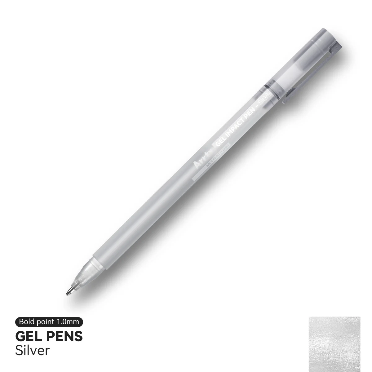 Arrtx Silver Gel Pen 1.0MM Bold Point Opaque Large Capacity Ink 1 Pack